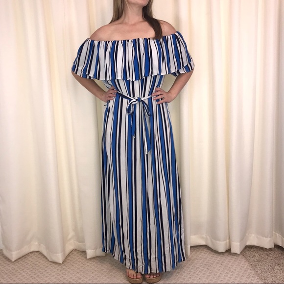 Romeo & Juliet Couture Dresses & Skirts - Romeo & Juliet Couture Striped Maxi Dress Sz L G
